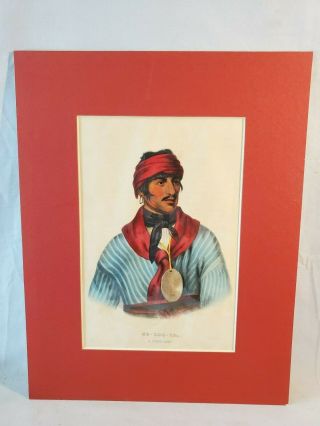 1844 Mckenney Hall Hand Colored Print Native American Indian Se - Loc - Ta No Res
