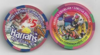 8 - $5.  00 Superbowl Commemorative Casino Chips from Las Vegas,  NV - 1995 - 1997 2