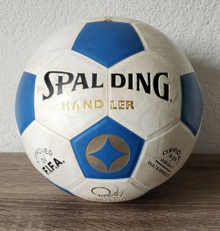 Vintage Spalding Handler Silver Series Size 5 Hand Crafted Soccer Ball Fifa App