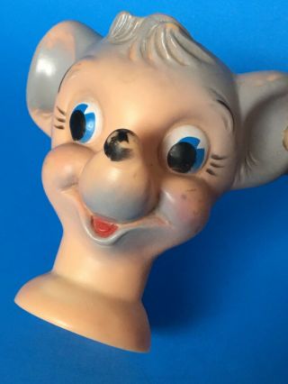 CUTE Vintage MY TOY Rubber SMILING Face MOUSE 1962 Head Only Signed 2