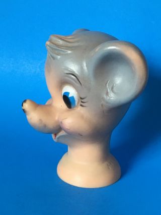 CUTE Vintage MY TOY Rubber SMILING Face MOUSE 1962 Head Only Signed 3