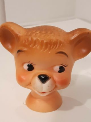 Cute Vintage My Toy Rubber Smiling Face Bear 1962 Head Only Signed
