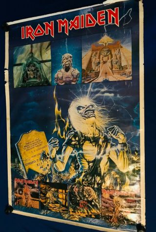Giant Vintage 1985 Iron Maiden Live After Death Bi - Rite Poster 40x59in Used/damg