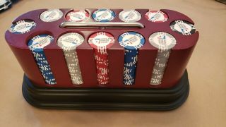 World Poker Tour Poker Chip Set Revolving Wood Carousel