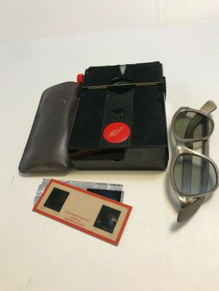 Vtg Lighted Realist Red Button 3d Stereo Slide Viewer