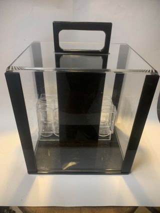 Acrylic Poker Chip Carrier with Four Chip Trays,  Holds Poker Chips 3