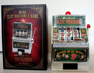Grand Star,  Realistic,  Functional 7.  75 " Mini Casino Slot Machine,  & Coin Bank,