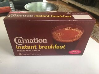 Vintage Full Carnation Instant Breakfast Box Late 60 