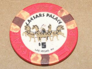 Vintage Caesars Palace Las Vegas $5 Dollar House Chip