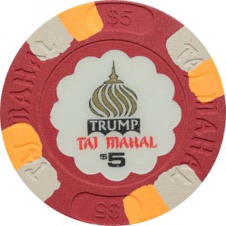 Trump Taj Mahal Casino $5 Chip Atlantic City Nj