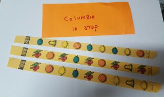 Columbia 10 Stop Wide Set Of Fruit Reel Strips For Antique Slot Machine