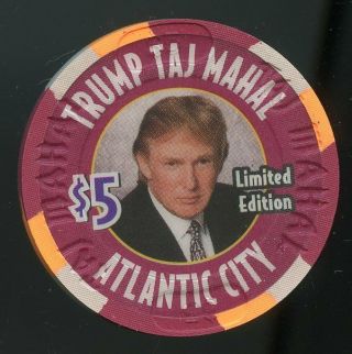 $5 Trump Taj Mahal Millennium Atlantic City Casino Chip Donald Trump President45