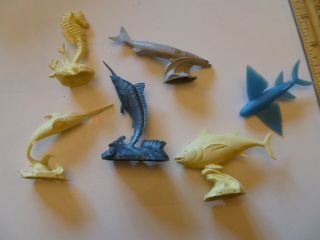 Marx 6 Plastic Fish Of The Oceans Or Seas.  Well Done And Undamaged Playsets