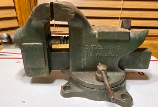 Vintage Blacksmith Erie Tool 5” Bench Vise 4” Jaws Superior 44 Anvil