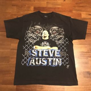 Vintage 1999 Stone Cold Steve Austin Wwf Wwe Hardcore Wrestling Shirt Men’s L