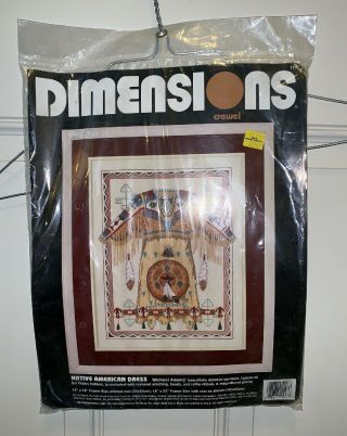 Dimensions 1447 Crewel 14”x 18 " Embroidery Kit Native American Dress