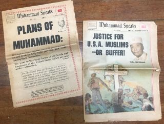 Muhammad Speaks Newspapers - Vol 5 No 41,  July 1966,  And Vol 6 No 30,  April 1967