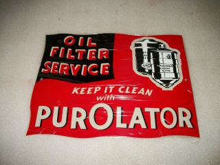 Vintage Look Purolator Oil Filter Service 12 " Metal Gasoline Sign