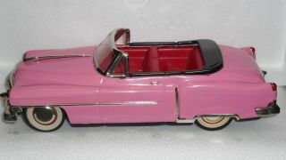 1950 Pink Cadillac Friction Powered Tin Collectible Toy Car 1990s China
