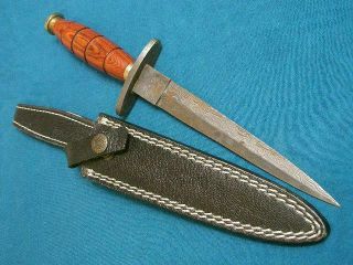 Damascus F/s Fairbairn Sykes Commando Dirk Dagger Stiletto Survival Knife Knives
