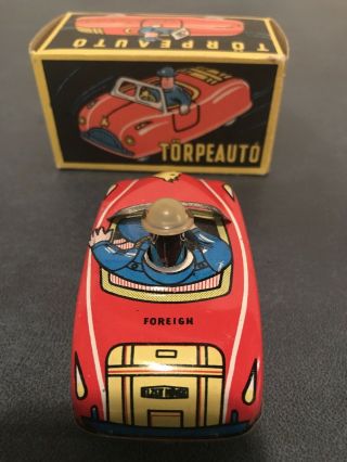 Vintage Hungarian Lemez Tin Toy Race Car Torpeauto 1980,  Box 3