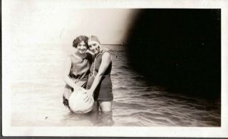 Vintage 1924 - 30 Flapper Girls Swimming/swim/beach Fashion Michigan Old Photo