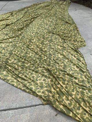 Parachute Camouflage Section Vintage Korean War Ww2 Cut From Cargo Chute 9by 20