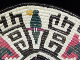 Pictorial Wounaan Darien Embera Indian Fine Weave Basket Tray Parrot Butterfl