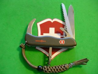Ntsa Swiss Army Victorinox Multifunction Pocket Knife 111mm Army Green " Hunter "