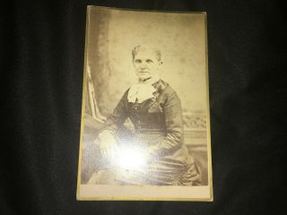 Cabinet Card Photo Of Woman Sitting By Durheim From Paxton Illinois