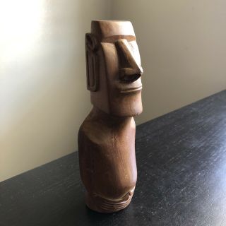 Vintage Polynesian Carved Easter Island Tiki Rapa Nui Moai God Statue Figure Art
