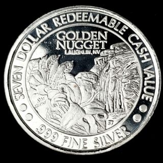 1993 Ct Golden Nugget Casino Lghln $7.  999 Silver Strike Waterfall Token Gn9320