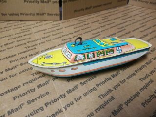 Vintage Wind - Up Tin Mark I Toy Boat By J.  Chein & Co.  1950s - 60s Does Not Work