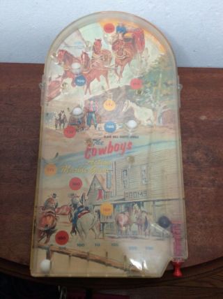 Vintage Wolverine Toy Co The Cowboys Action Marble Pinball Game