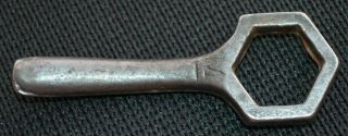 Antique Cast Iron Toy Auto Hubcap Wrench Minty Unknown Maker " M " Mark 2 7/8 Long