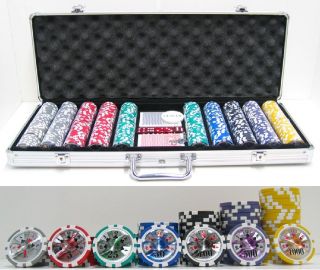 Jp Commerce High Roller Clay Poker Chips W/ Laser Effects Dealer Button 500pc