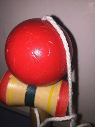 2 Vintage Wooden Ball And Cup With String Game 2