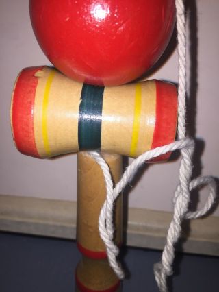2 Vintage Wooden Ball And Cup With String Game 3