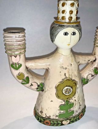 Vintage Pride Creations Candle Holder 1960 ' s Japan Boho MCM Paper Mache Figure 3