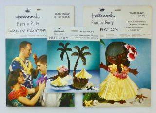 Vintage Hallmark Plans - A - Party Hawaii Island Holiday Nut Cups Centerpiece