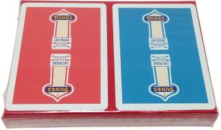Casino Playing Cards - Dunes Hotel Vintage Red & Blue Decks - Las Vegas,  Nv