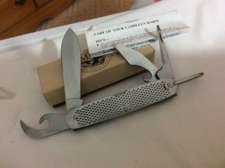 Camillus 1989 metal US army issue scout utility knife in the box with papers 3