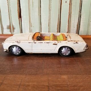 Vintage Mercedes Benz 250 Sl Tin Friction Toy Car Made In Japan Parts Repair