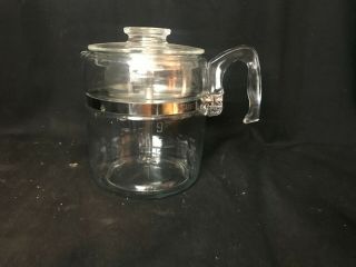Vintage 9 Cup Pyrex Flameware Glass Coffee Pot Stove Top Percolator 7759