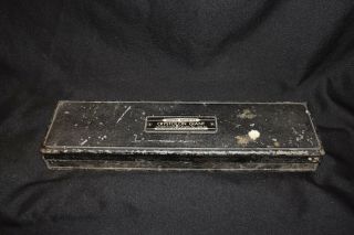 Vintage Norton Giant Combo Crystolon Jum 22 Oil Stone Usa 11 1/2 " Metal Box