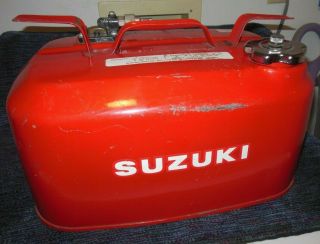 Vintage Suzuki Outboard Metal Boat Gas Fuel Tank Can 6 Gallon Made In Japan