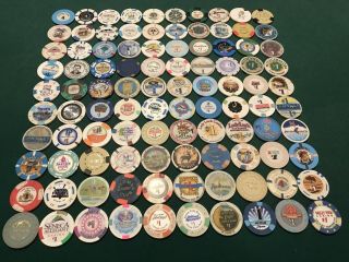 100 Different $1 Casino Poker Chips From All Over The World