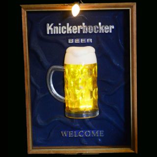 Vintage Knickerbocker Lighted Bubbling Beer Sign 1971 Usa