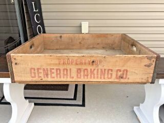 Vintage Bond Bread General Baking Company York Wood Delivery Crate 6 - 52