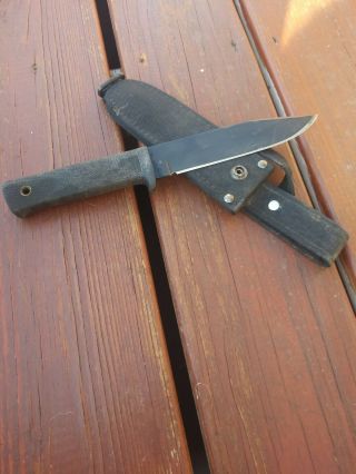Vintage Cold Steel Srk Carbon V Knife Usa 6 " Blade